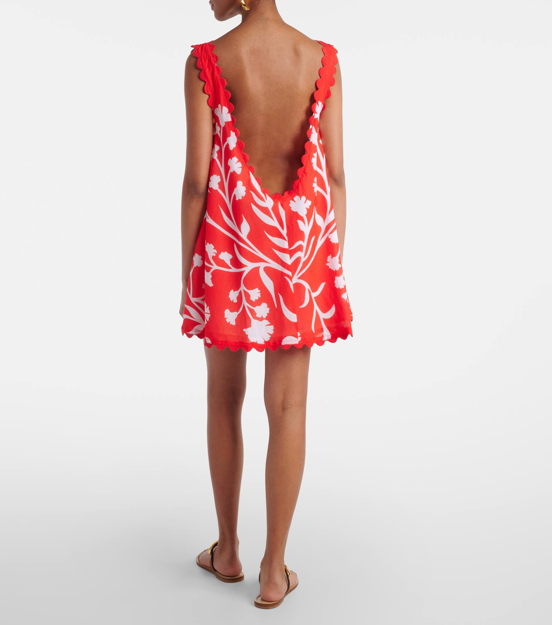 Printed scalloped cotton minidress - 3