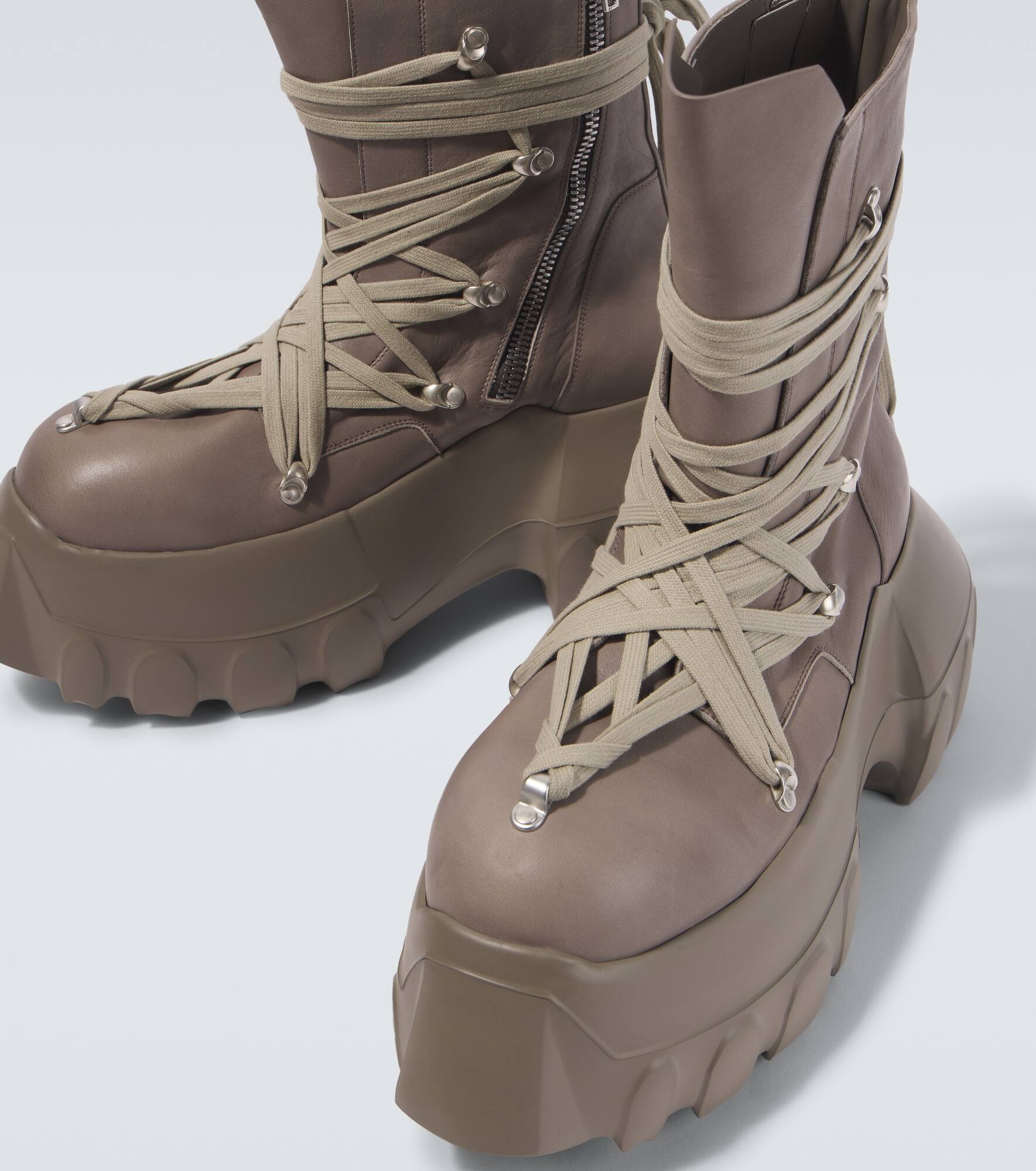 Megalaced Mega Tractor leather combat boots - 3
