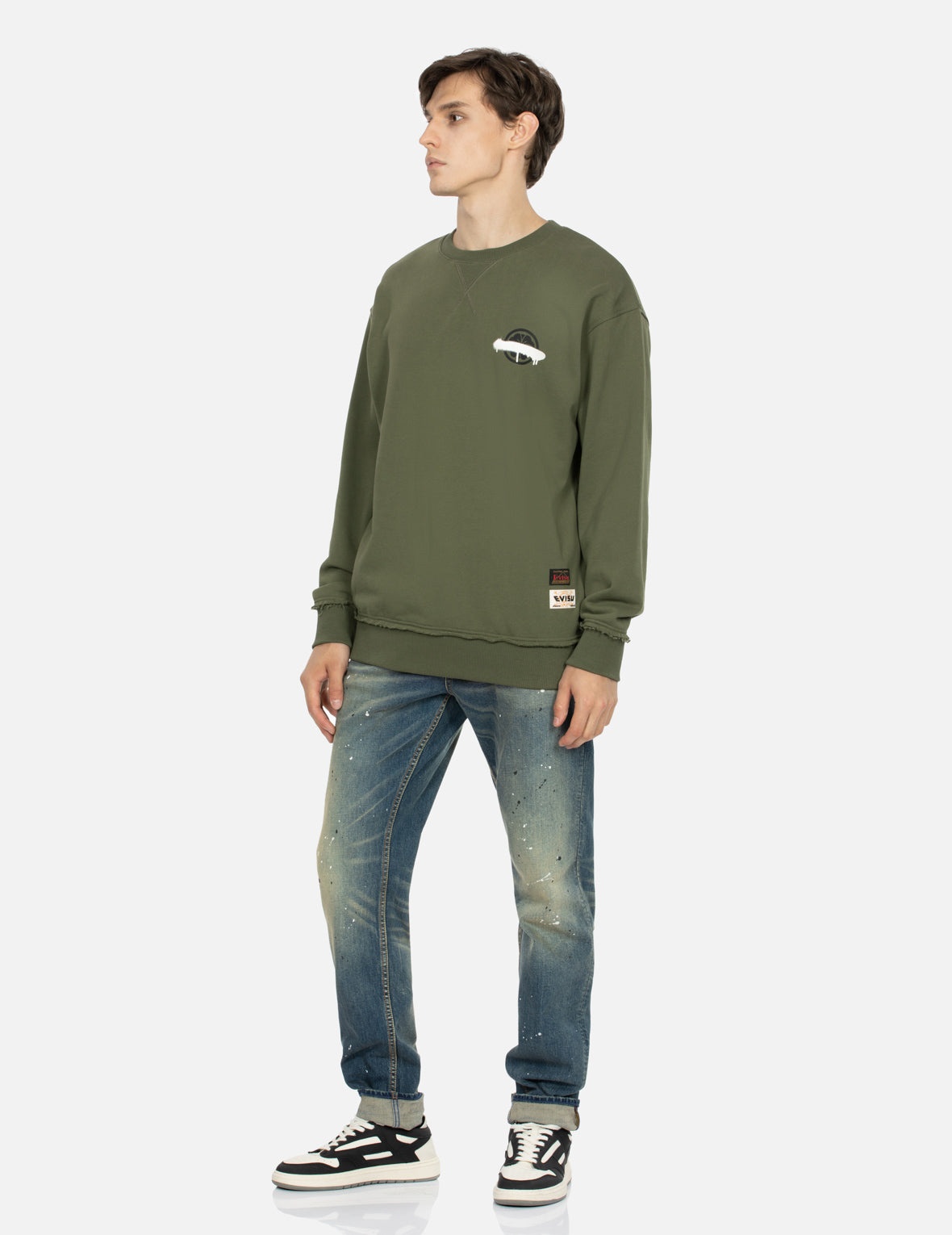 Graffiti Daicock and Kamon Print Relax Fit Sweatshirt - 4