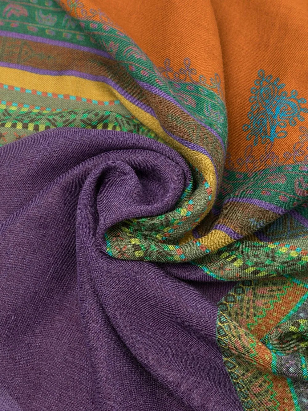 contrasting-border scarf - 3