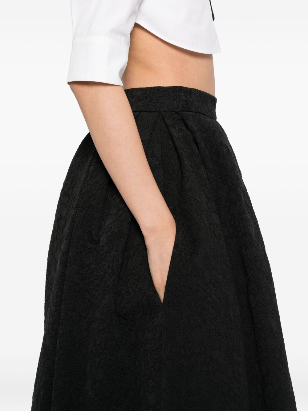 floral cloque skirt - 5