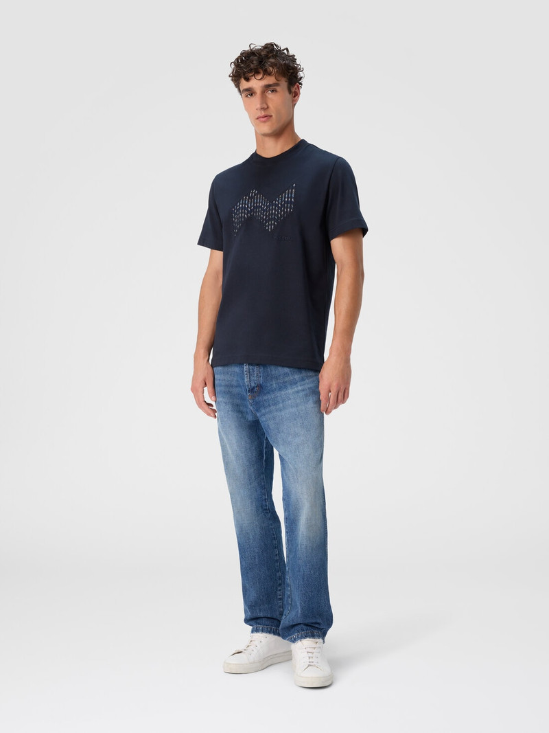 Missoni Short Sleeve T-Shirt with Geometric Zigzag Insert and Logo outlook