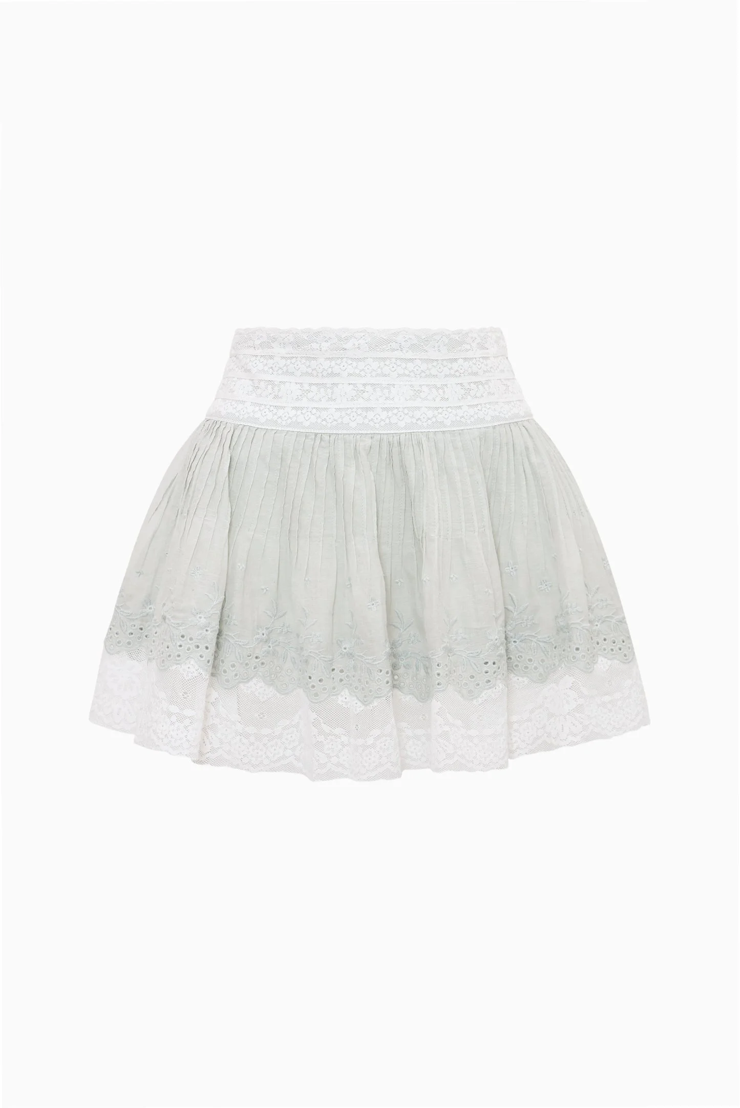 Levant Cotton Lace-Trimmed Mini Skirt - 1