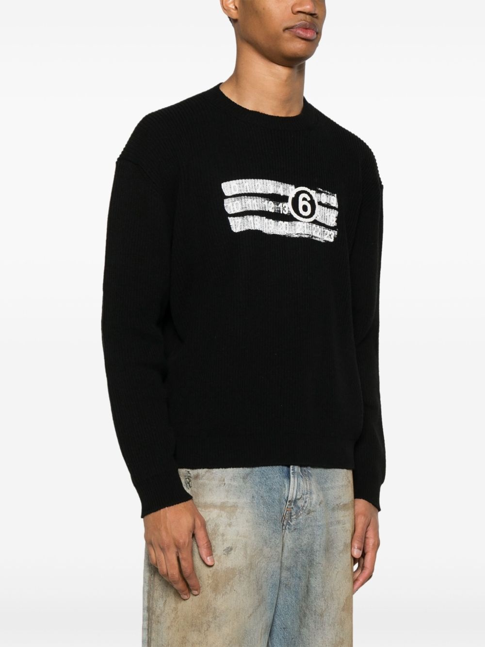 Numbers-print sweater - 3