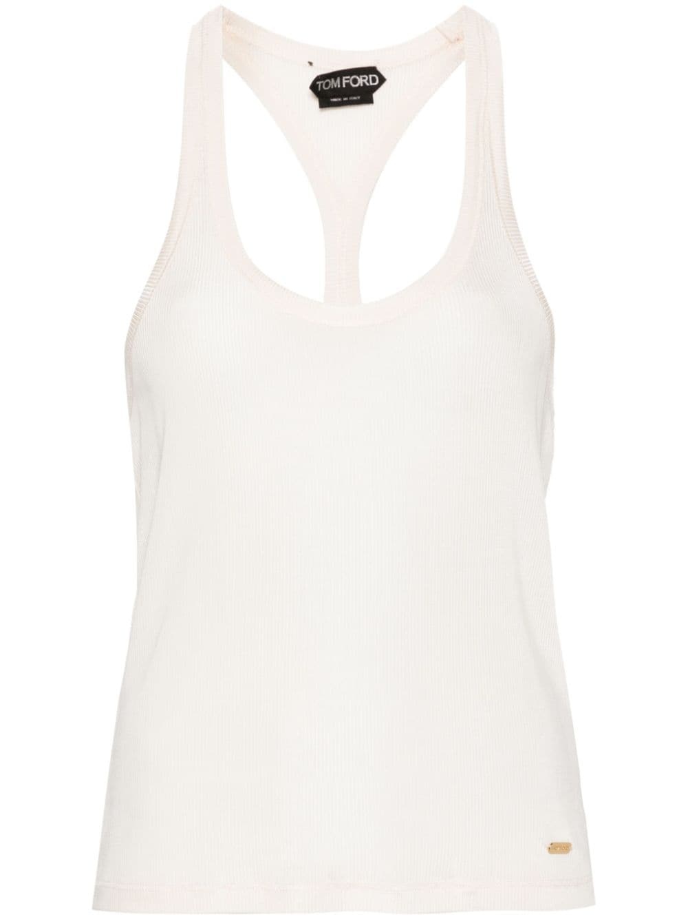 ribbed-knit racerback top - 1
