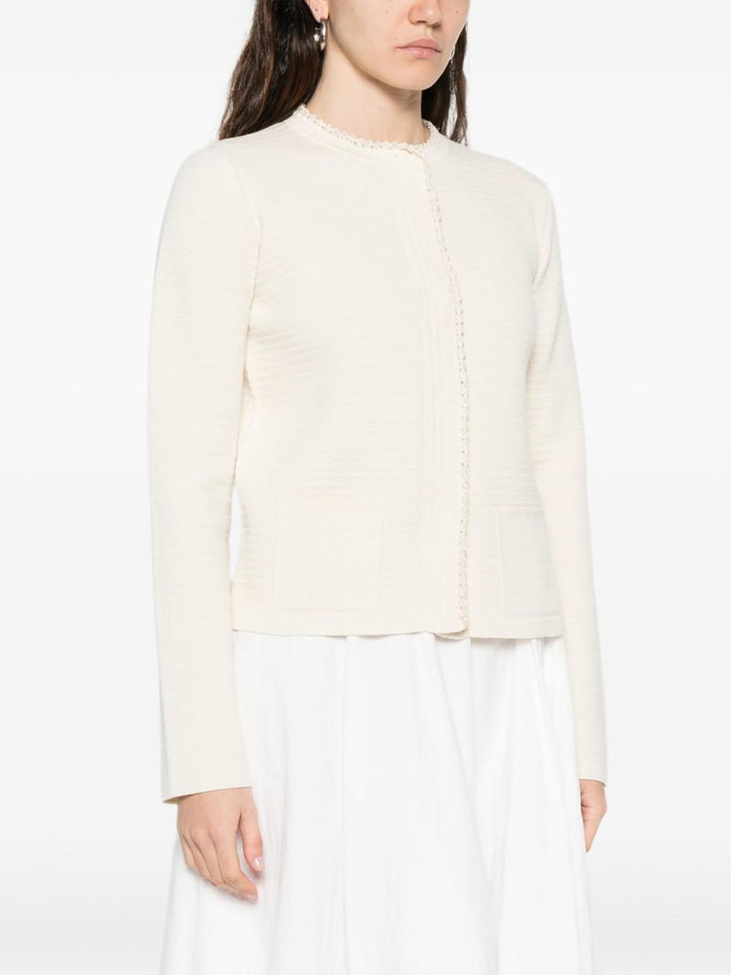 textured-trim cardigan 3