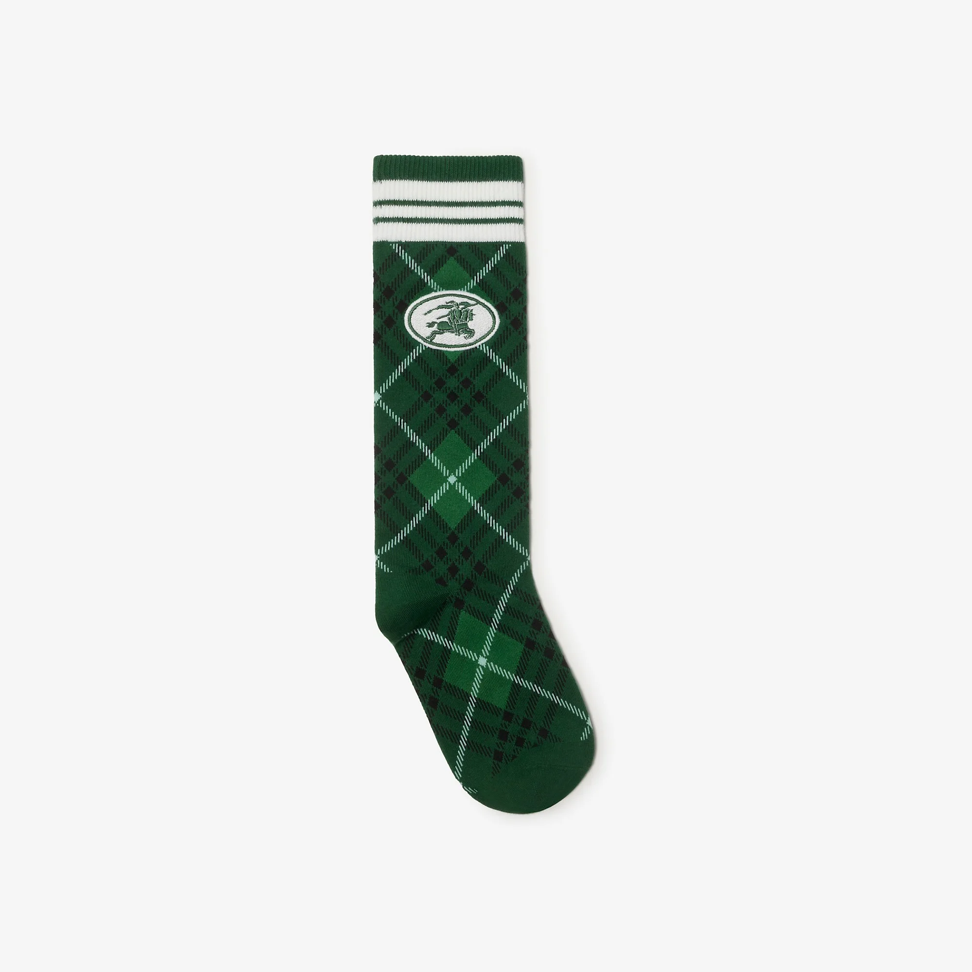Argyle Check Stretch Cotton Blend Socks - 1