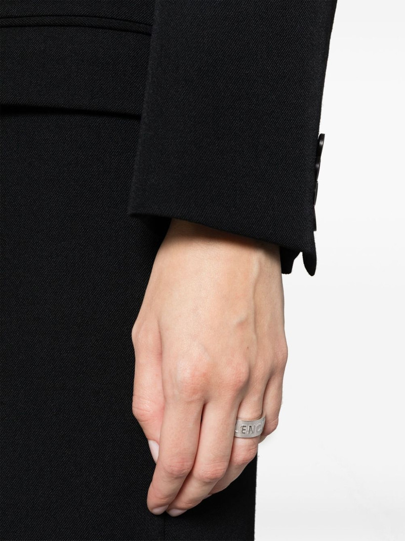 BALENCIAGA logo-embossed ribbed ring outlook