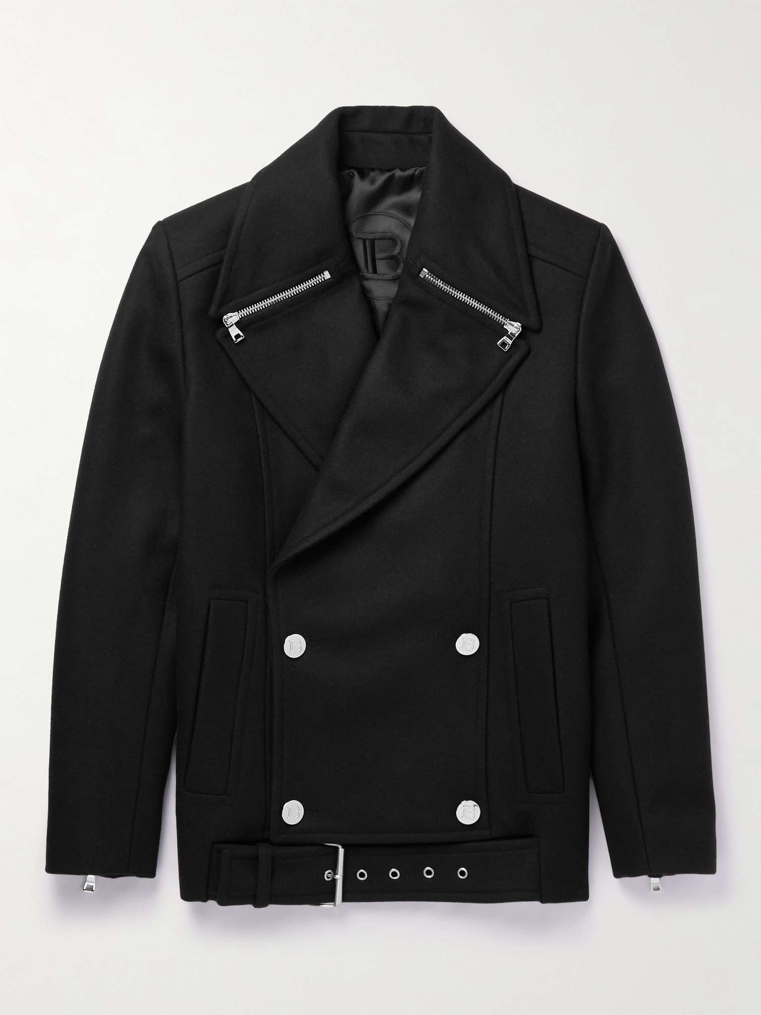 Belted Wool-Blend Peacoat - 1