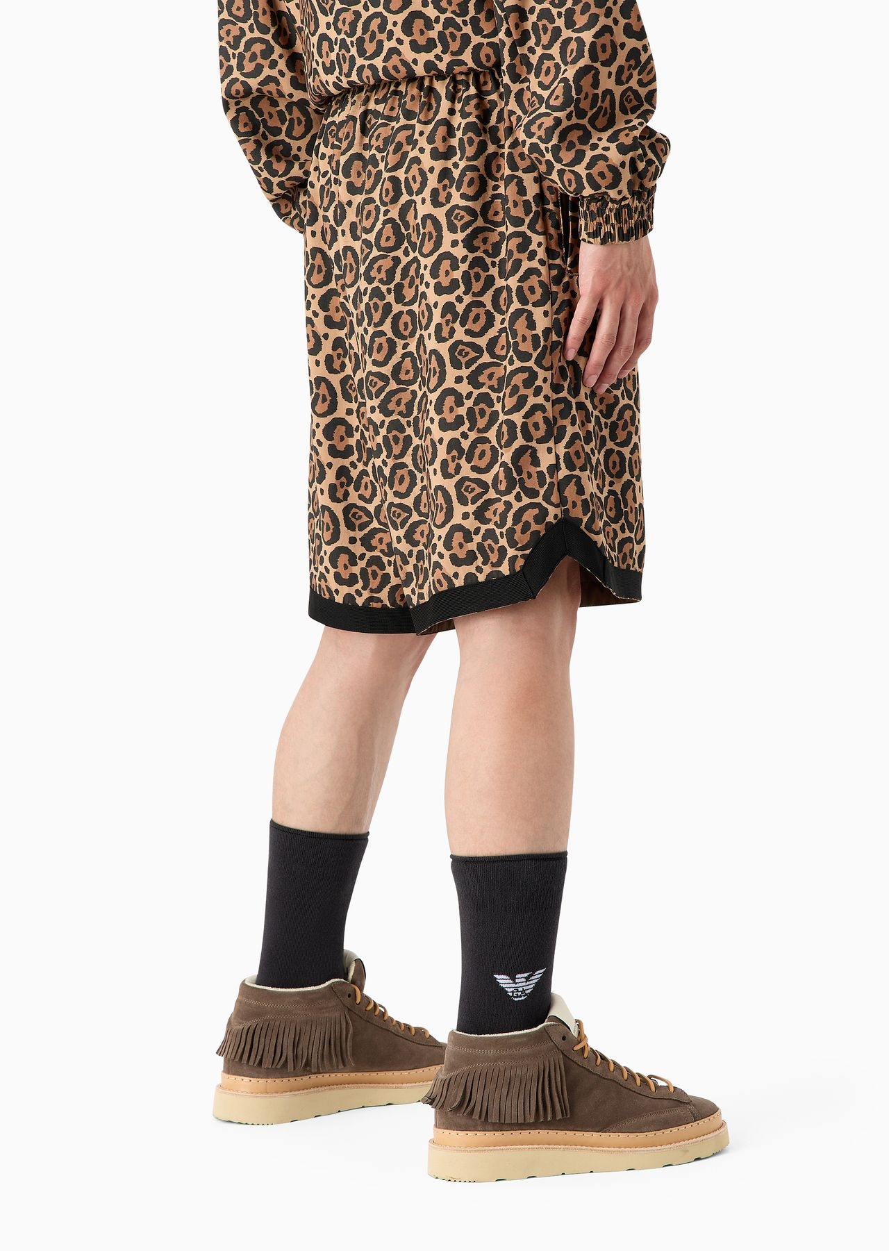 Emporio Armani Sustainability Values Capsule Collection reversible recycled modal Bermuda shorts - 3
