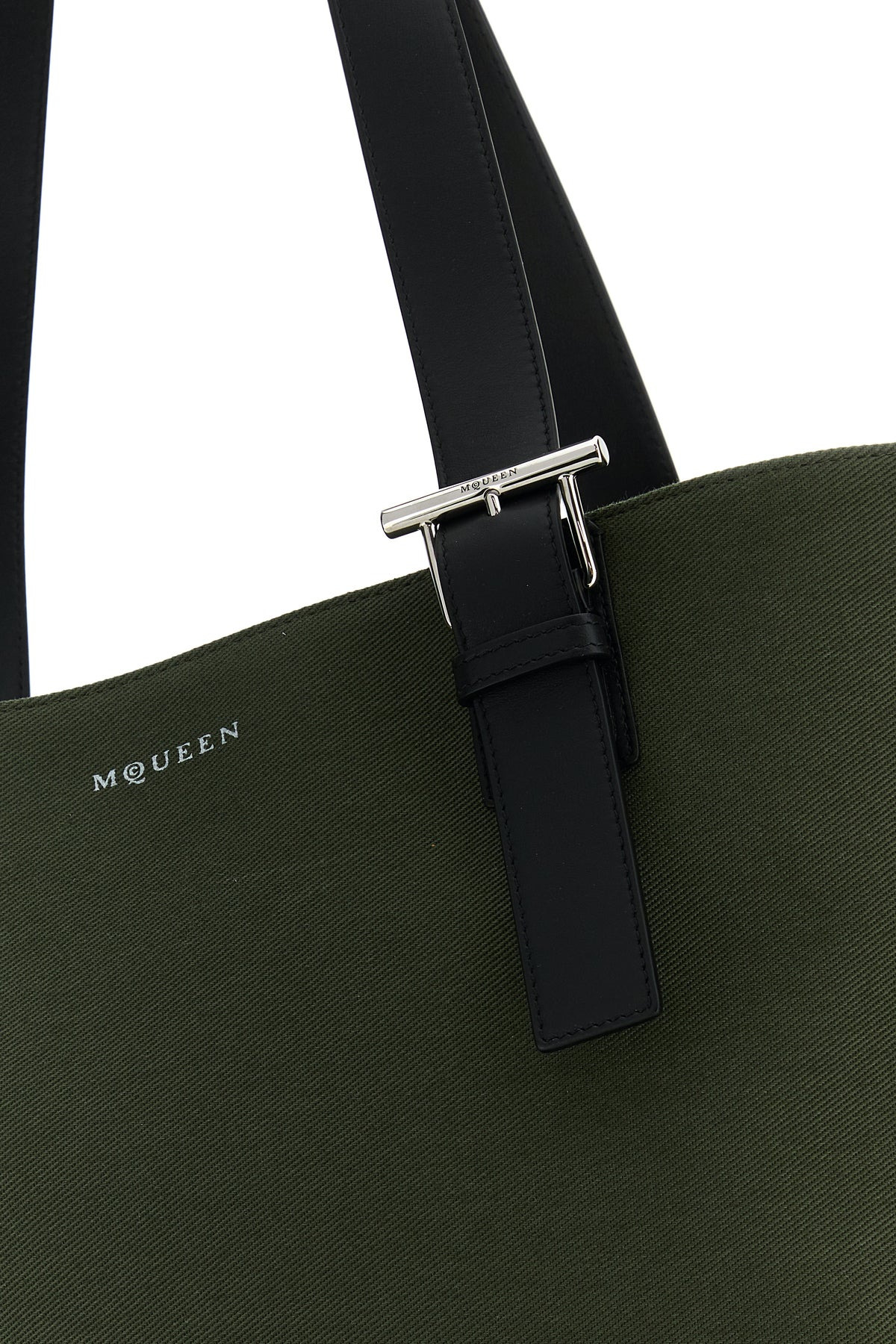 Army green canvas shopping bag - 4