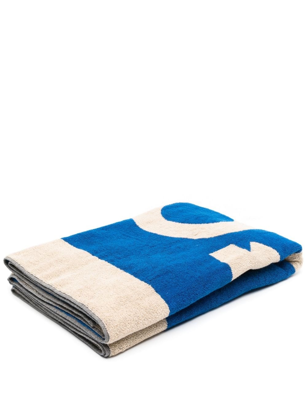 logo-print organic cotton beach towel - 1