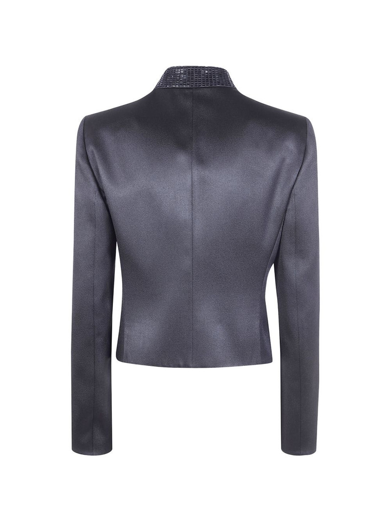 GIORGIO ARMANI mandarin-collar jacket outlook