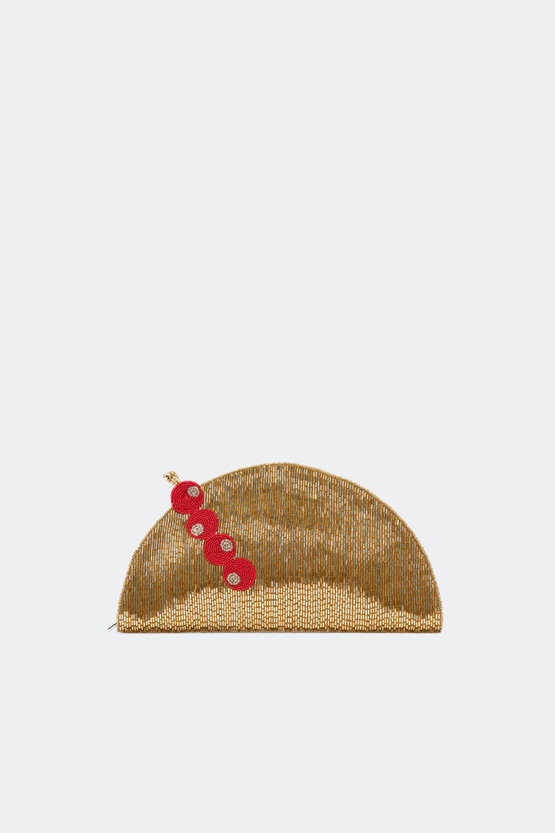 SIMONMILLER Beaded Lune Clutch in Old Fashioned outlook