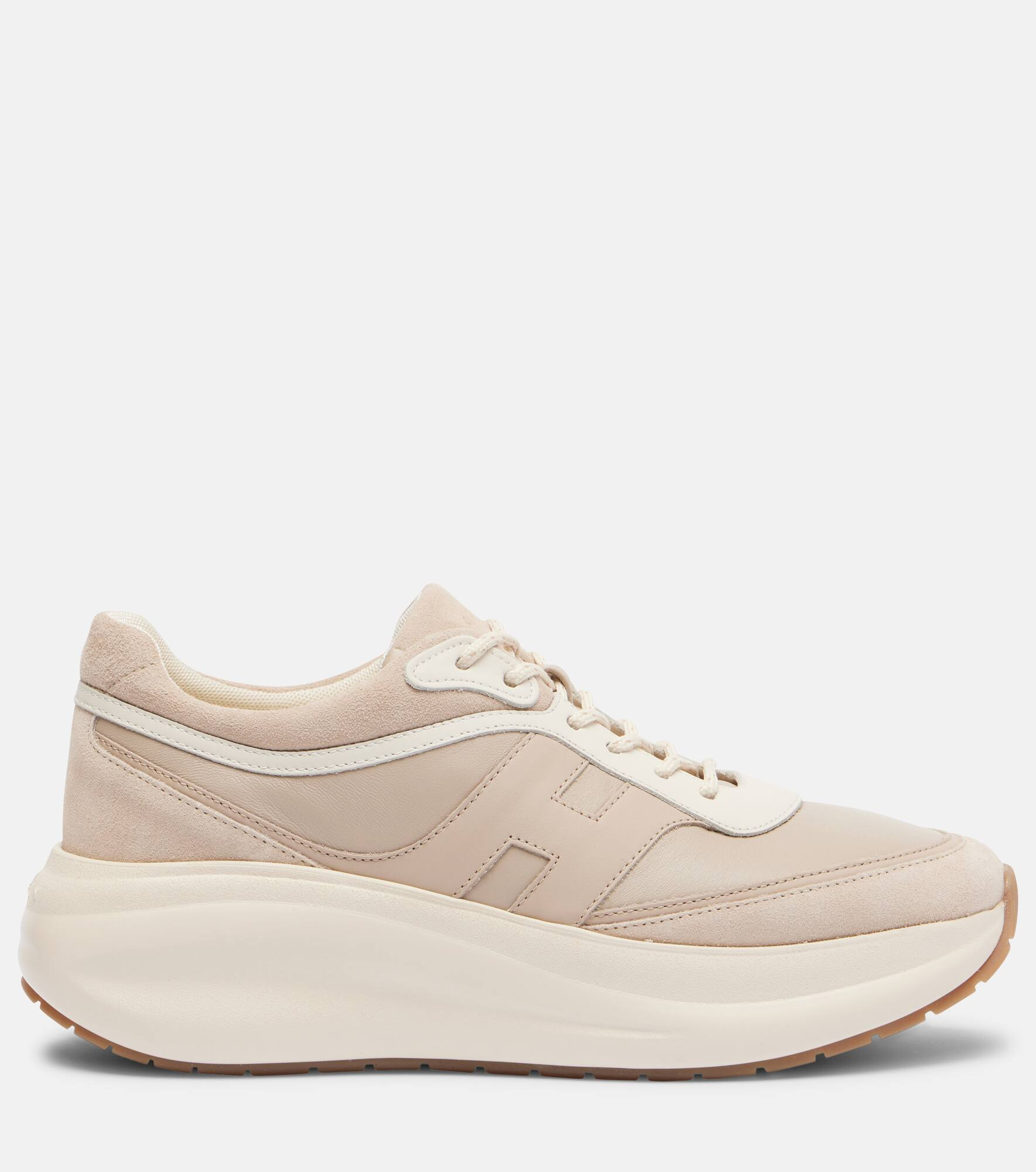 H696 leather platform sneakers - 4