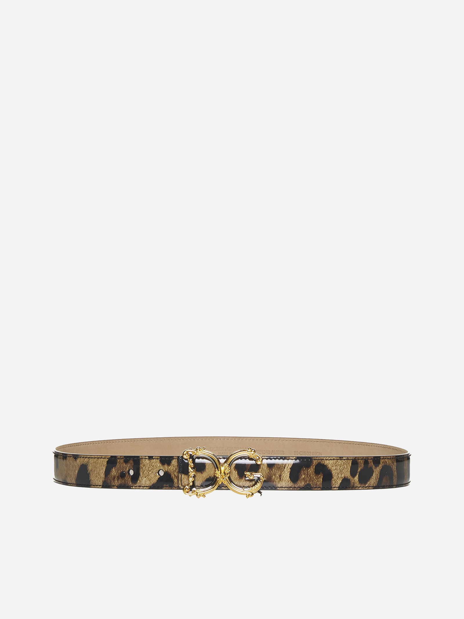 Leopard print leather belt - 1
