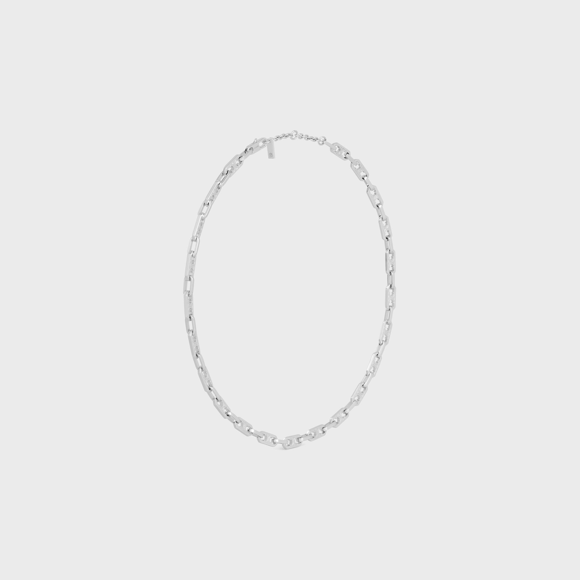 Triomphe Small Octagon Necklace in Brass with Rhodium Finish - 2