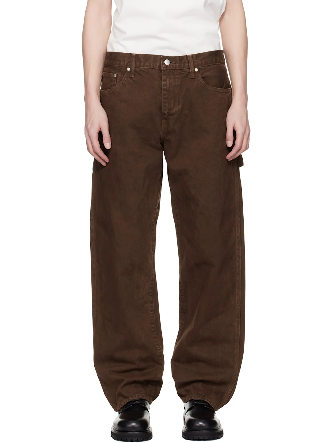Brown Overdyed Painter Jeans - 1
