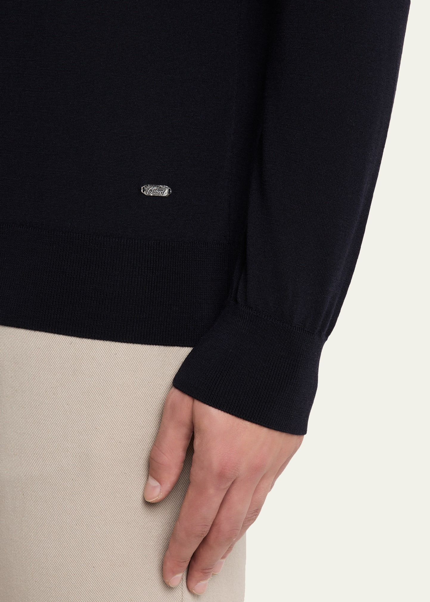 Men's 18gg Wool Mock Neck Sweater - 5