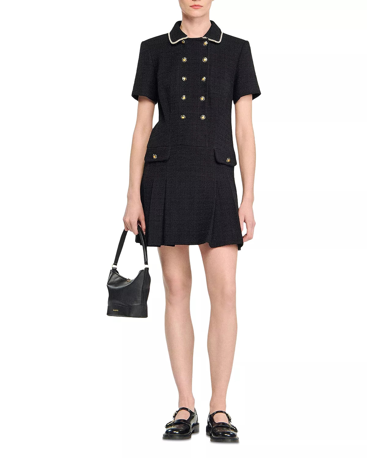 Button Front Tweed Dress - 2
