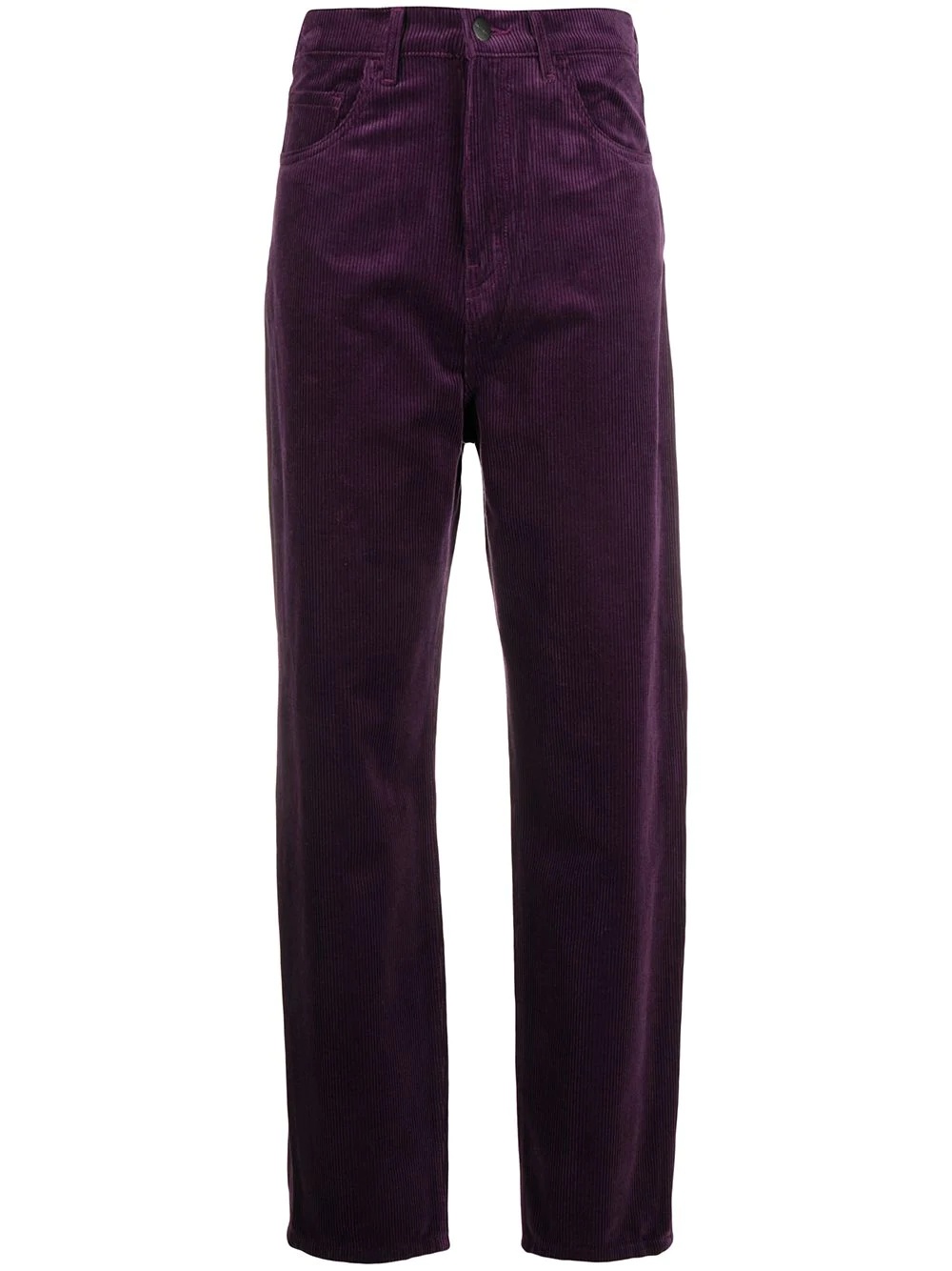 straight-leg velvet trousers - 1