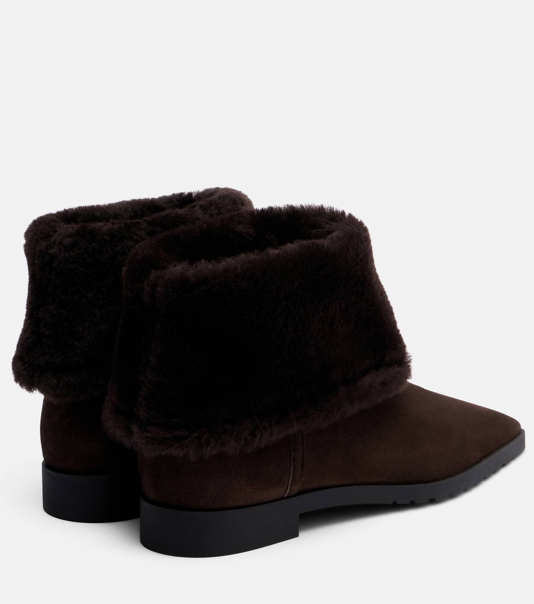 Shearling-lined suede ankle boots - 2