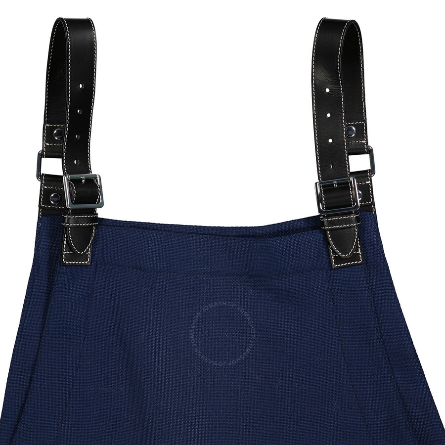 Burberry Ladies Dark Canvas Blue Square-Neck Slim-Cut Dungarees - 7