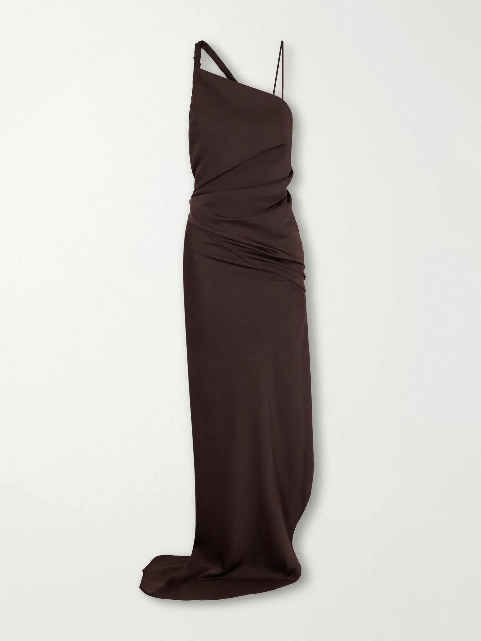 Draped crepe gown Brown - 1