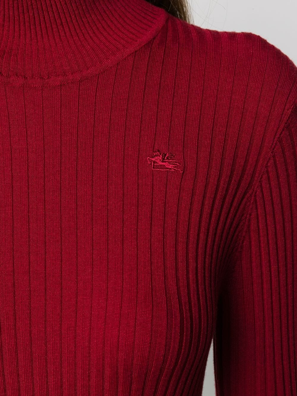 ribbed knit mock neck jumper - 5