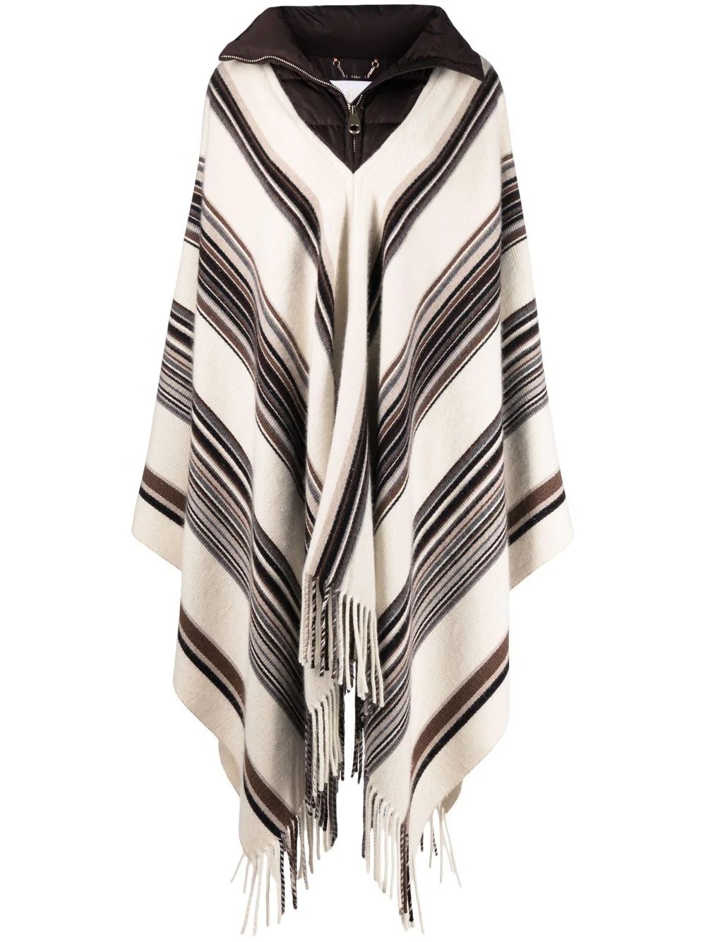 striped padded poncho - 1