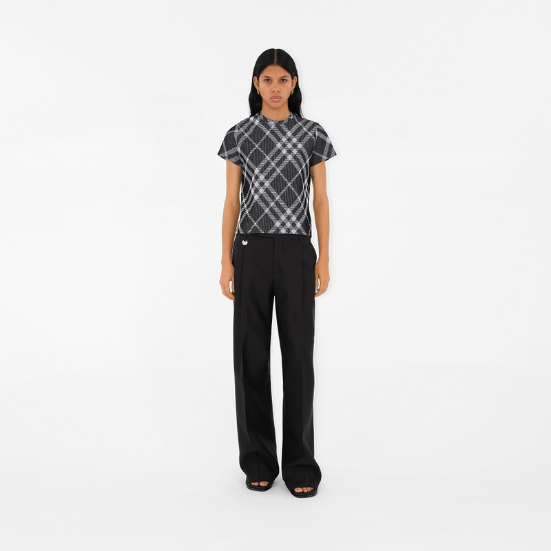 Burberry Check Stretch Cotton Blend T-shirt outlook
