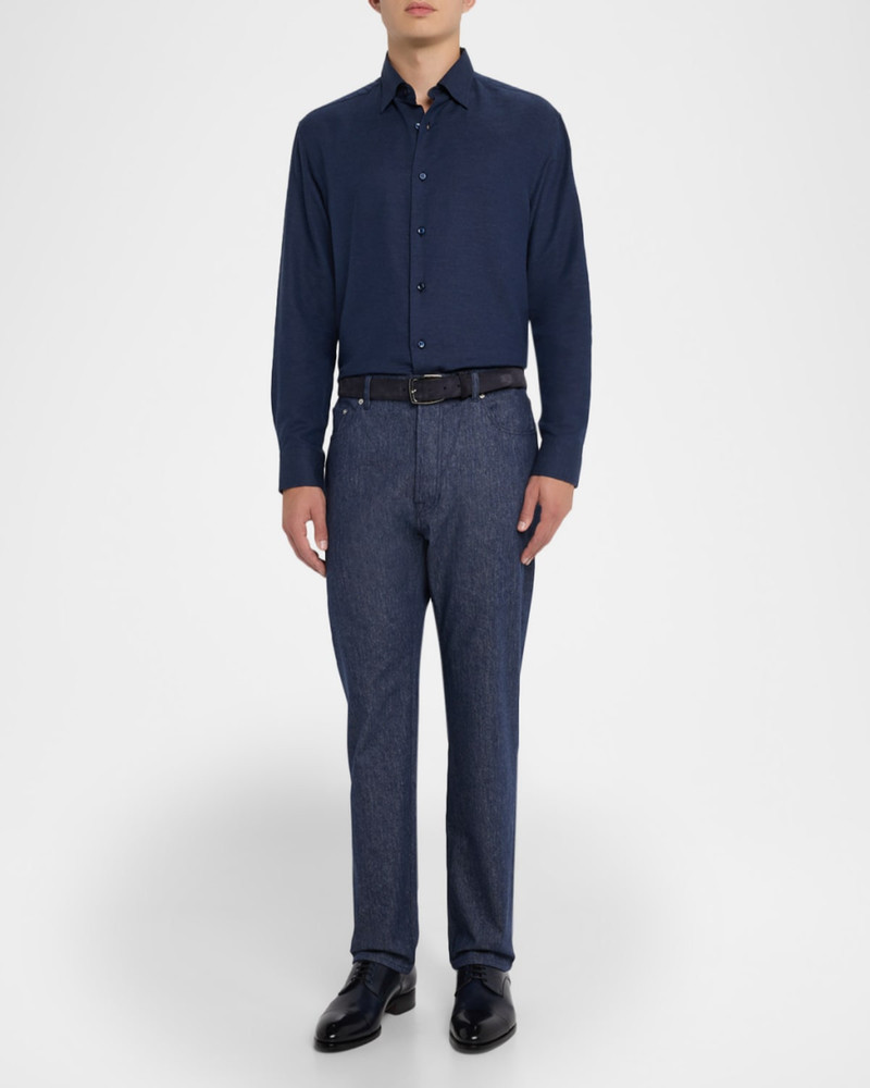 Brioni 남자의 면과 cashmere 스포츠 셔츠 outlook