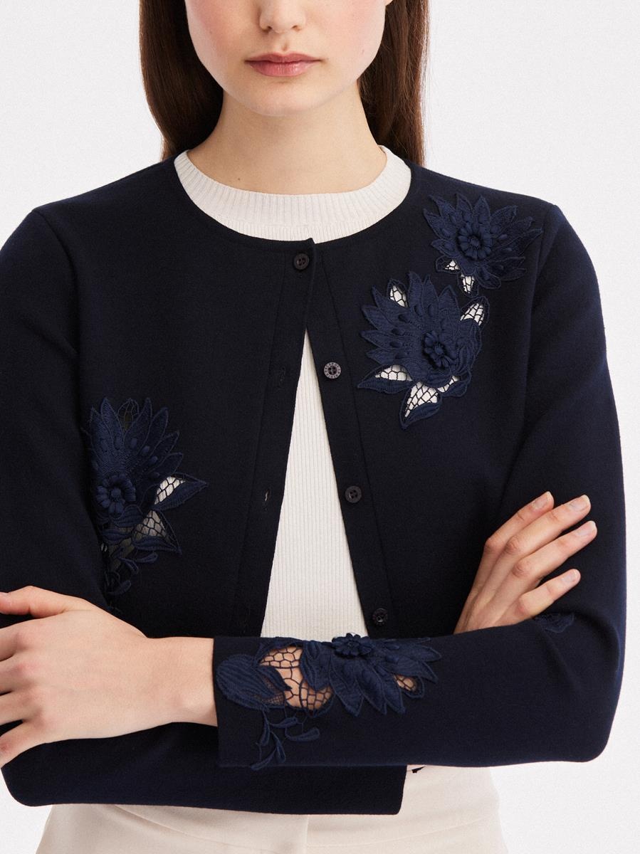 LACE INSET CARDIGAN - 4