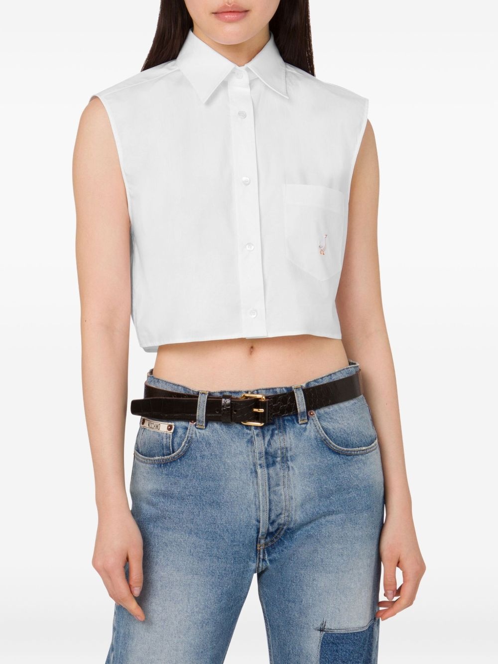 poplin cropped shirt - 3