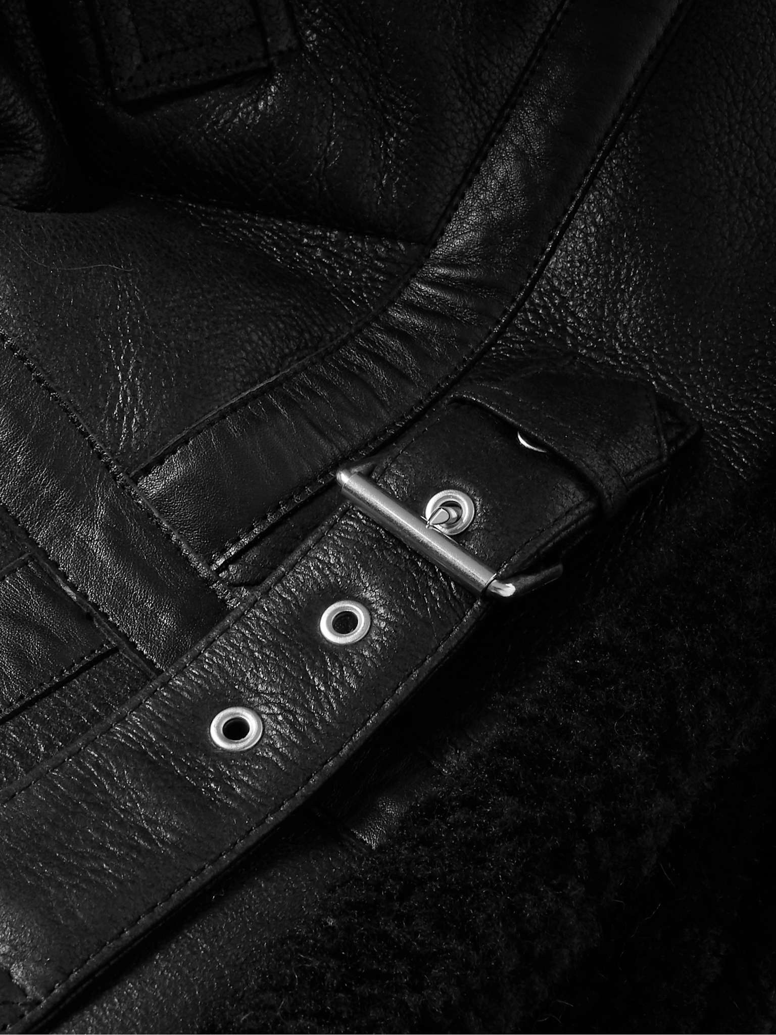 Shearling-Lined Full-Grain Leather Jacket - 3