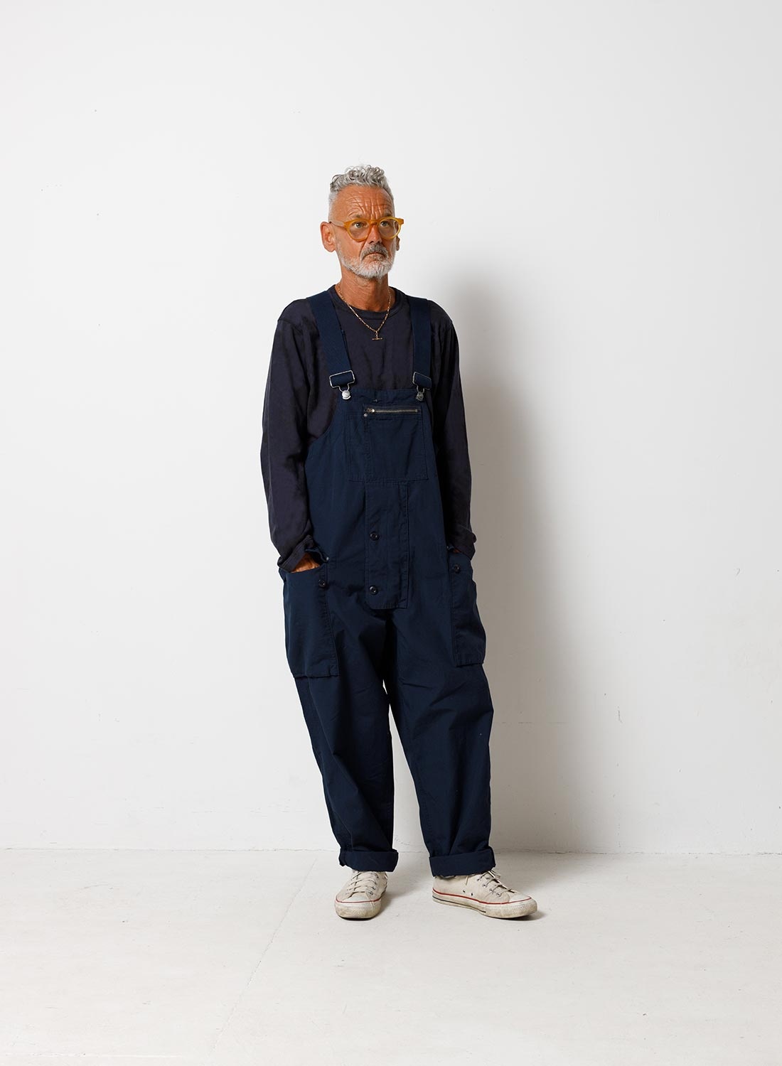 Naval Dungaree in Black Navy (Cotton Ripstop) - 2