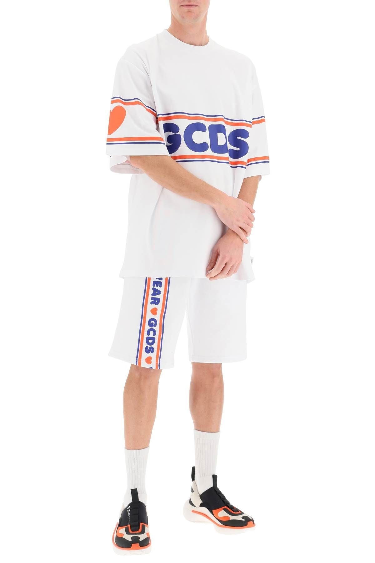 SHORT SWEATPANTS WITH CUTE LOGO TAPE - 2