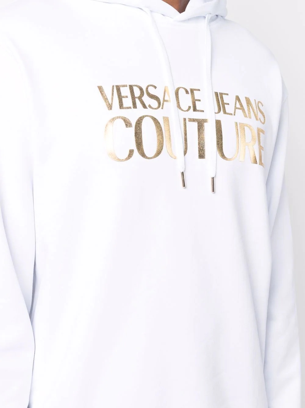 logo-print metallic hoodie - 5