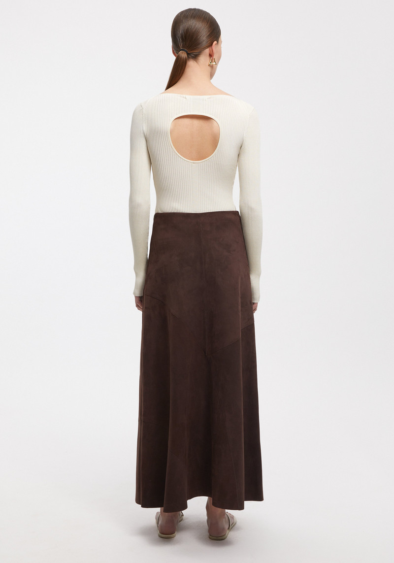 NESS Suede maxi skirt 4