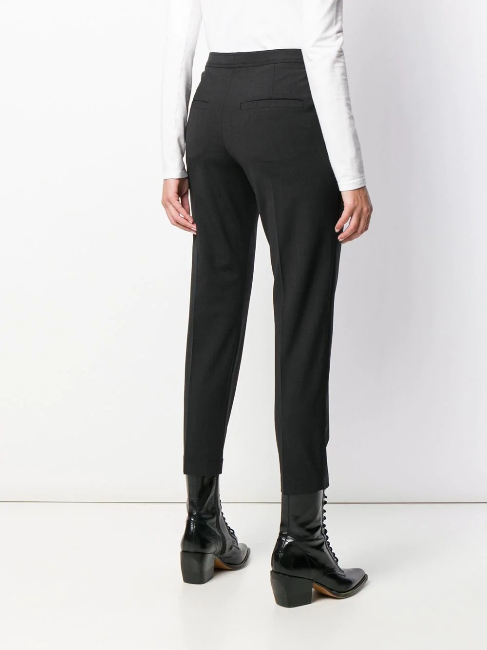 cropped slim fit trousers - 4