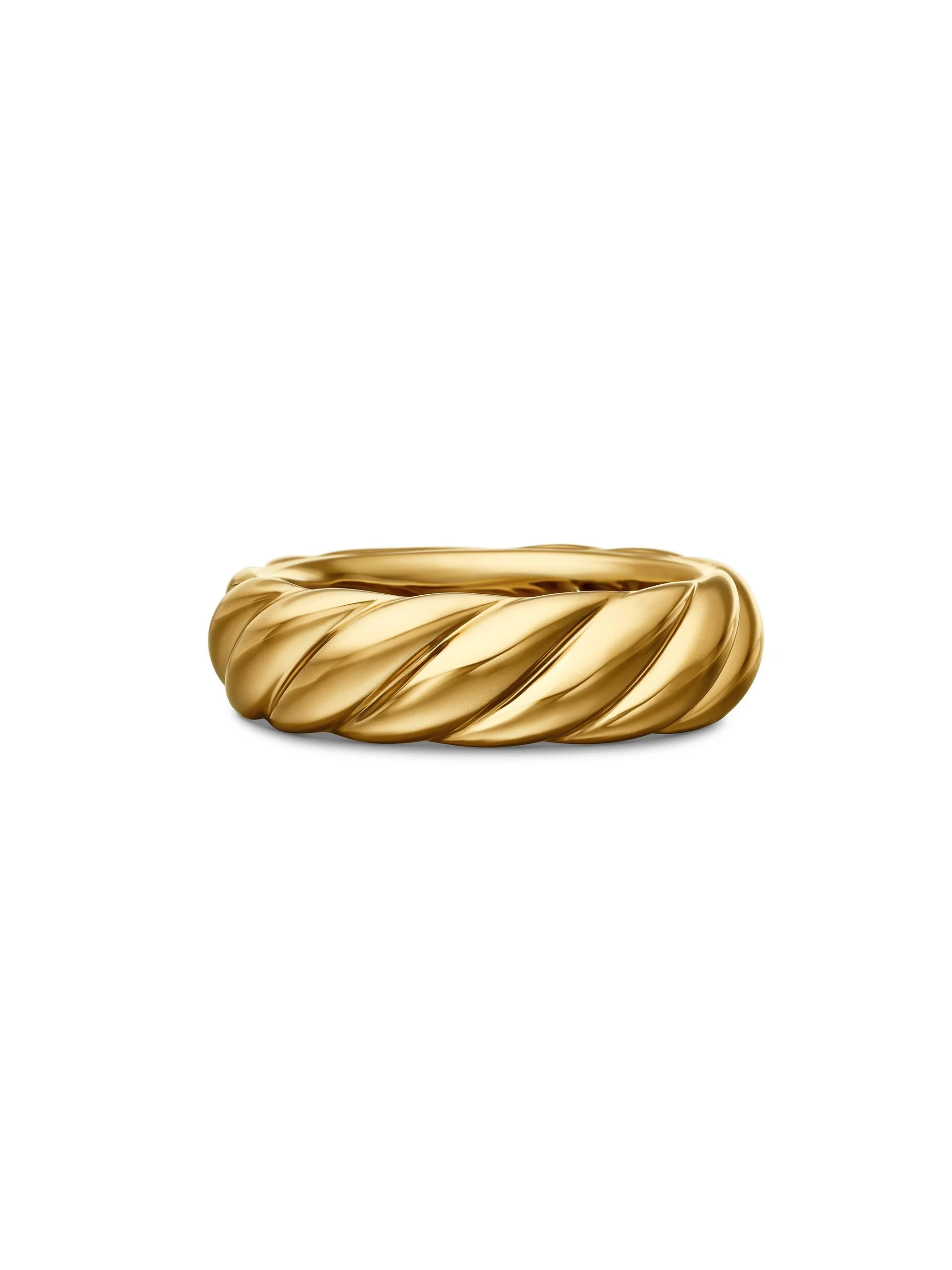 Women's Sculpted Cable Band Ring In 18K Yellow Gold - Gold - 1
