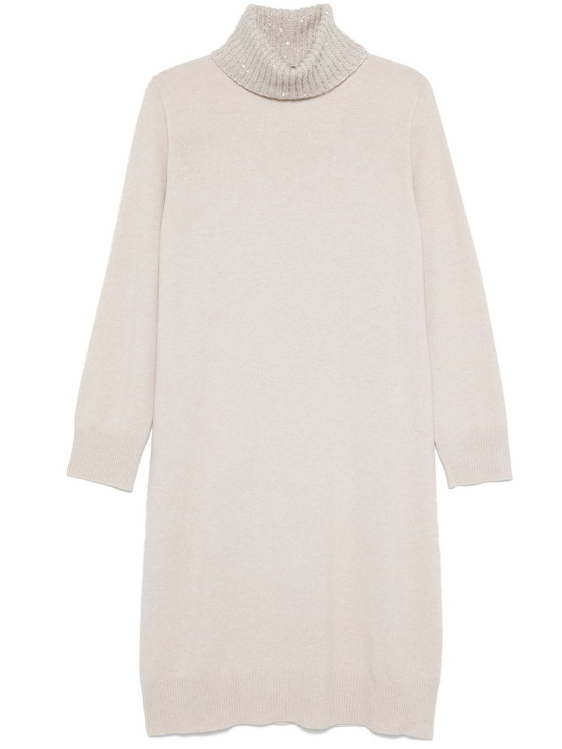 Platinum sequin-collar midi dress 1