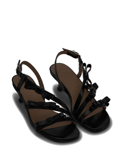 GANNI 25mm bow-detail kitten-heel sandals outlook
