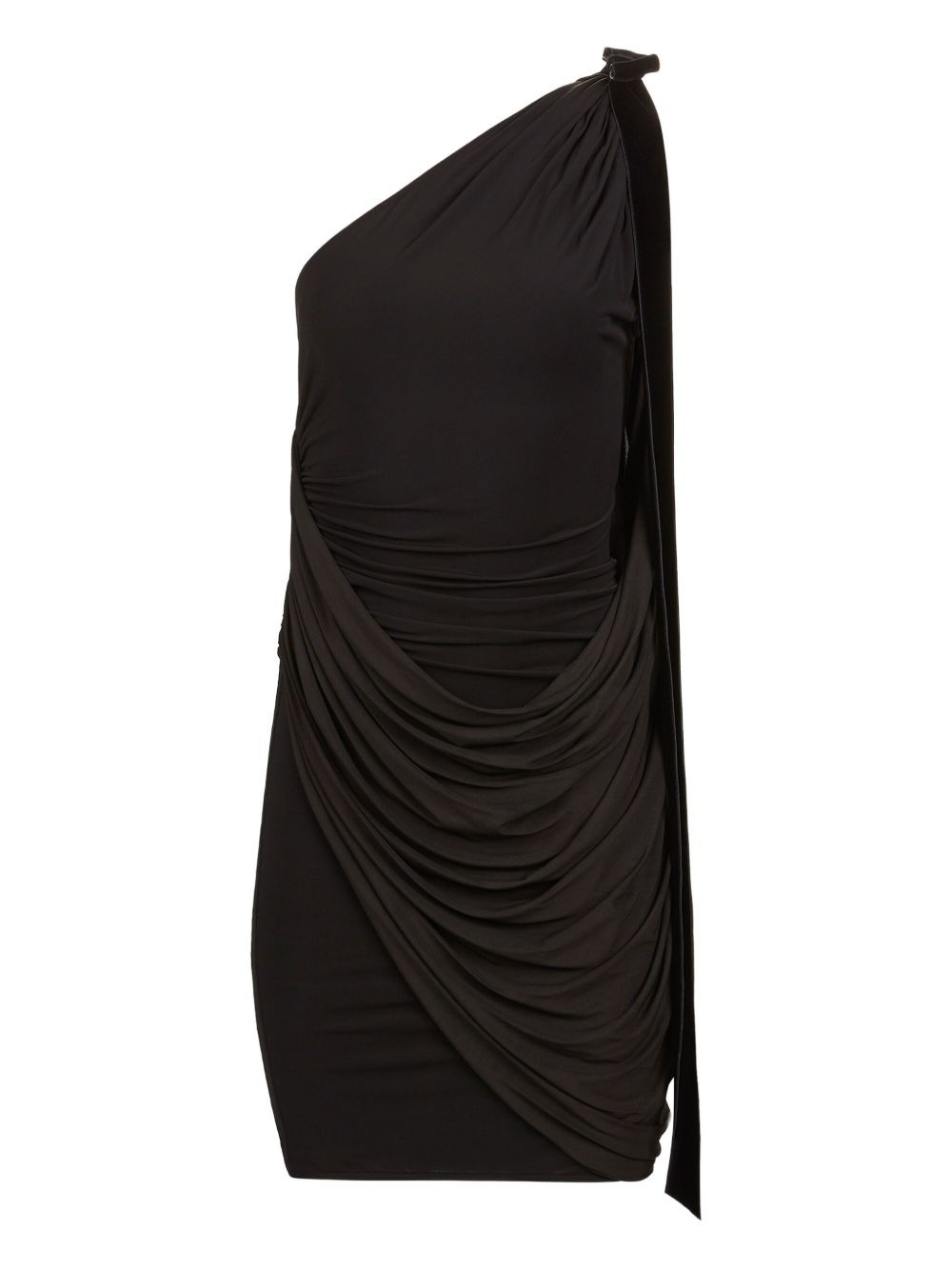 one-shoulder draped mini dress - 1