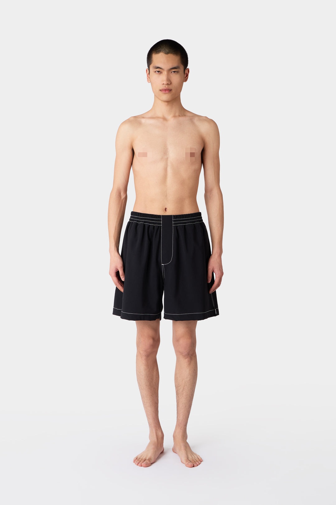 ELASTIC SHORT PANTS / black - 4