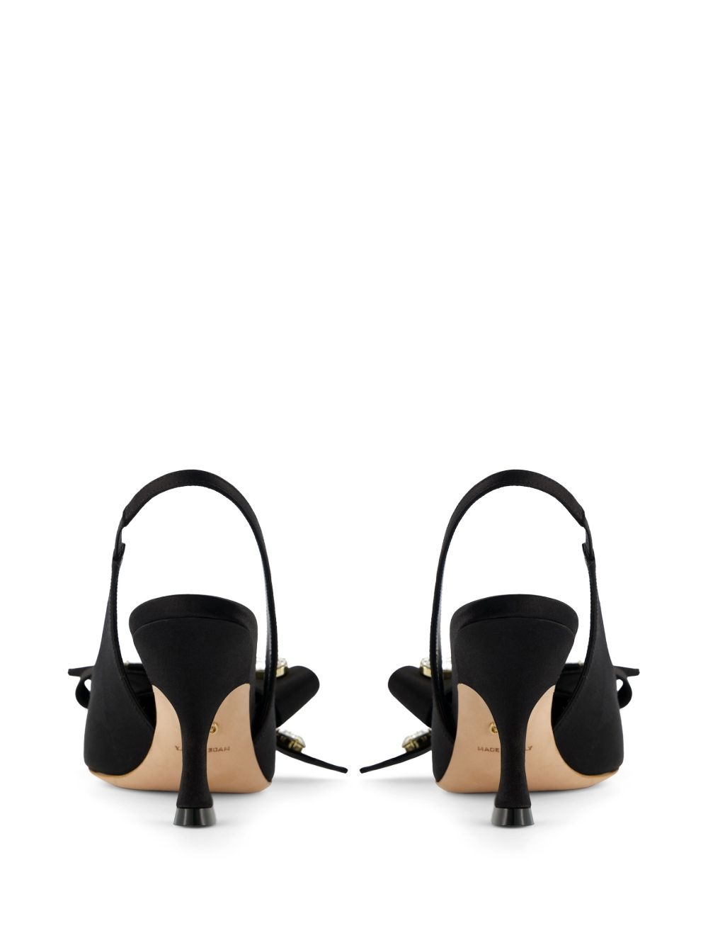 75mm bow-detailing slingback pumps - 4