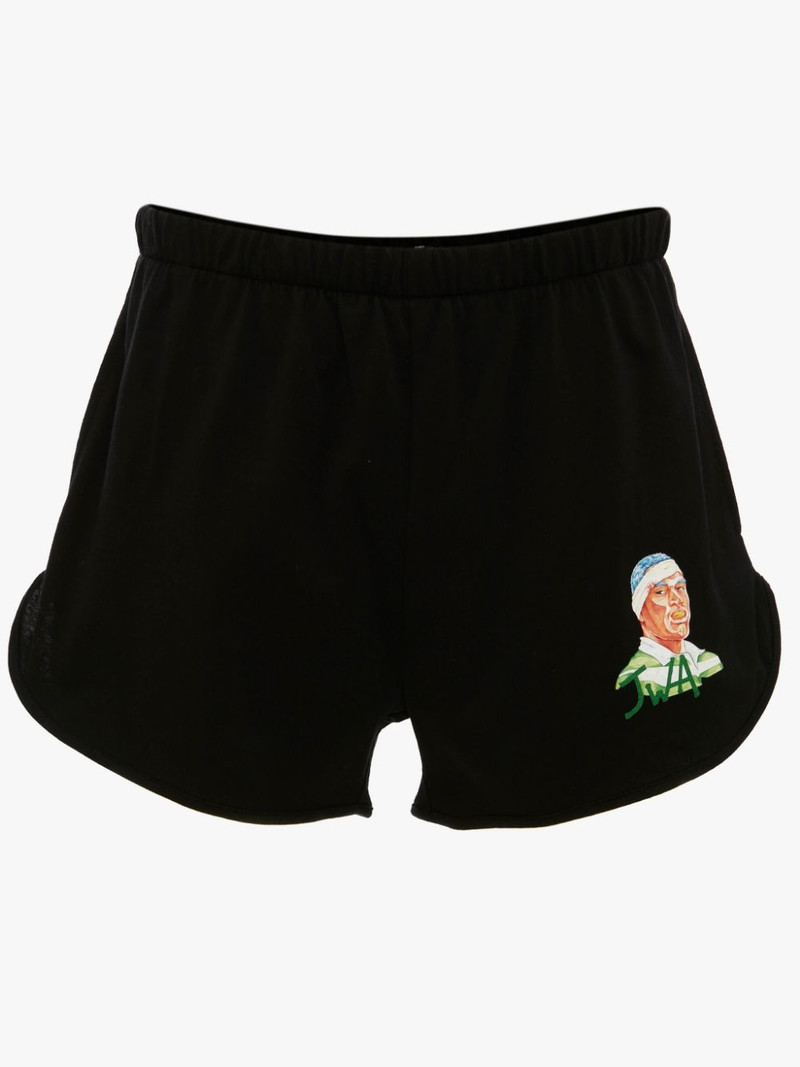 EMBROIDERED RUGBY FACE RUNNING SHORTS 1
