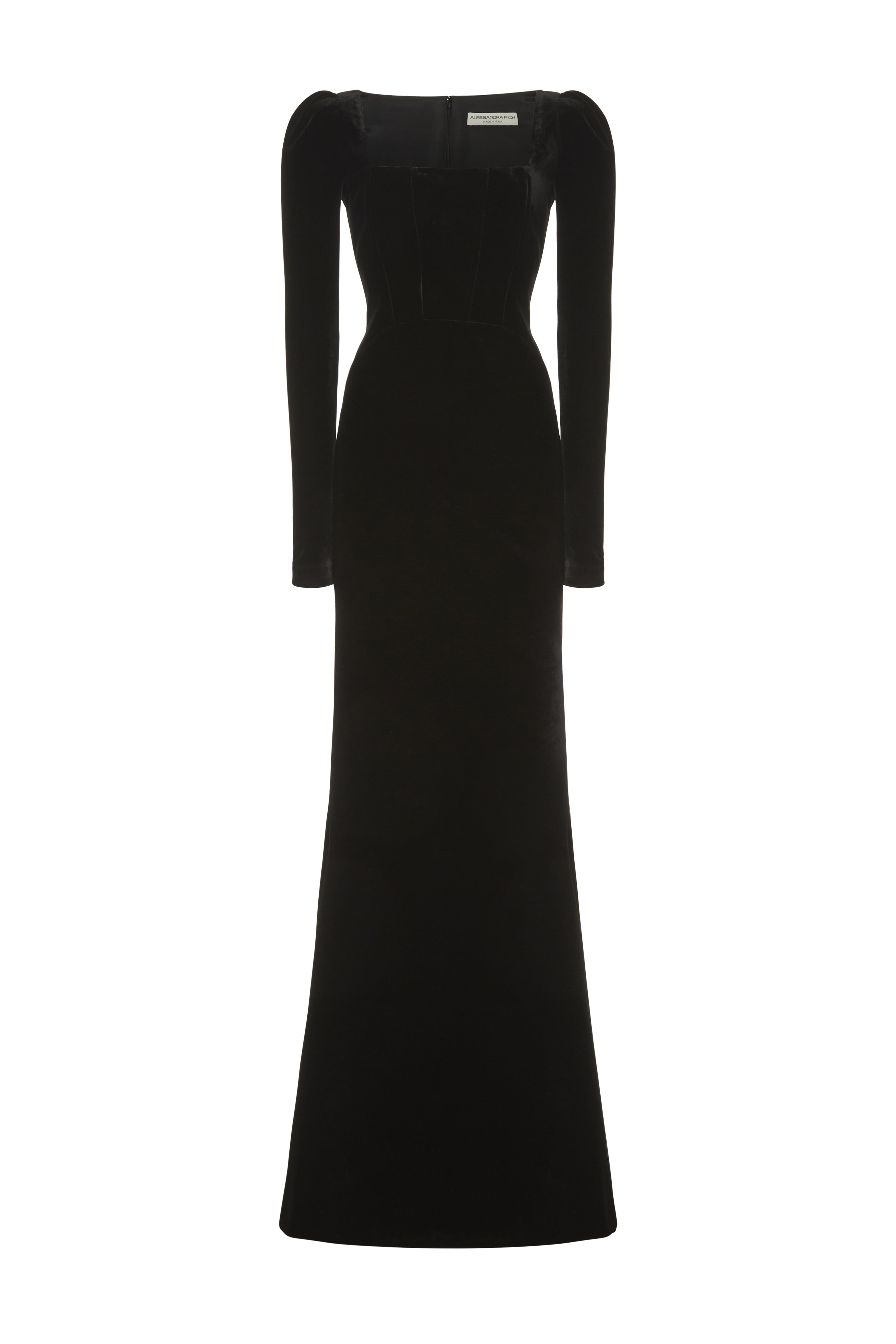 Alessandra Rich Velvet Gown in Black