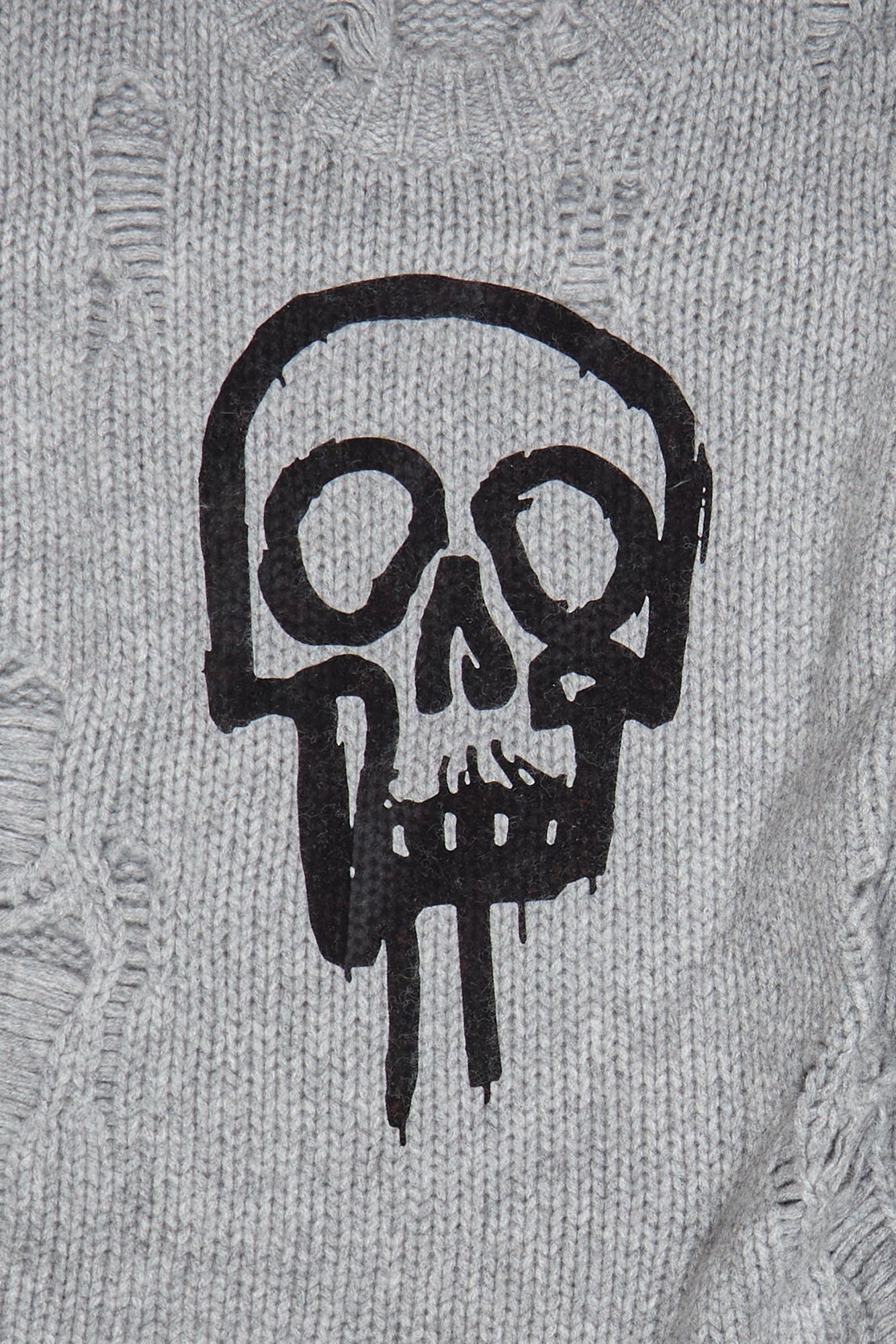 SKULL DRIP SWEATER - HEATHER GREY - 2