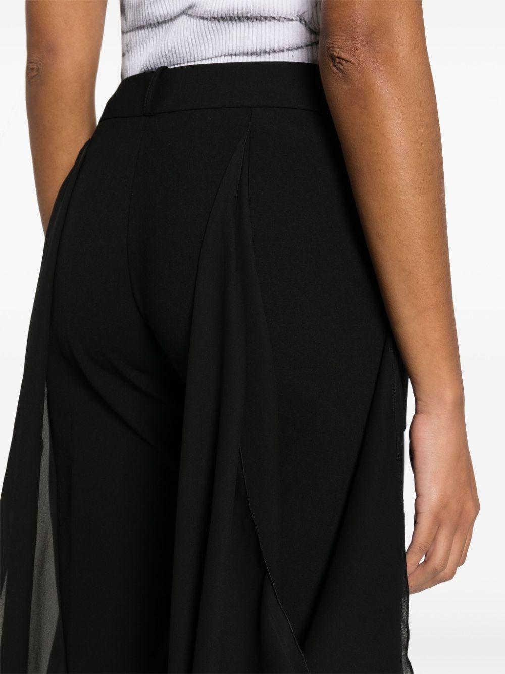 draped-detail tailored trousers - 5